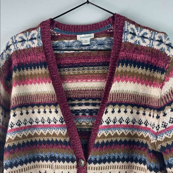 Sundance Cardigan Wool Blend Sweater Size PM - Picture 2 of 9